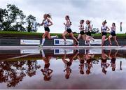 21 August 2019; Athletes during the junior women's mile event during the 2019 Morton Games at Morton Stadium in Santry, Dublin. Photo by Stephen McCarthy/Sportsfile