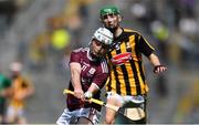 18 August 2019; Sean McDonagh of Galway shoots under pressure from Peter McDonald of Kilkenny during the Electric Ireland GAA Hurling All-Ireland Minor Championship Final match between Kilkenny and Galway at Croke Park in Dublin. Photo by Piaras Ó Mídheach/Sportsfile