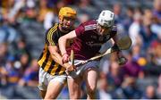 18 August 2019; Greg Thomas of Galway in action against William Halpin of Kilkenny during the Electric Ireland GAA Hurling All-Ireland Minor Championship Final match between Kilkenny and Galway at Croke Park in Dublin. Photo by Piaras Ó Mídheach/Sportsfile