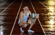 21 August 2019; Robert Domanic of USA after winning the Morton Mile event during the 2019 Morton Games at Morton Stadium in Santry, Dublin. Photo by Stephen McCarthy/Sportsfile