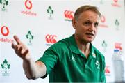 22 August 2019; Head coach Joe Schmidt during an Ireland Rugby press conference at The Campus in Quinta do Lago in Faro, Portugal. Photo by Ramsey Cardy/Sportsfile