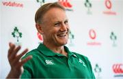22 August 2019; Head coach Joe Schmidt during an Ireland Rugby press conference at The Campus in Quinta do Lago in Faro, Portugal. Photo by Ramsey Cardy/Sportsfile