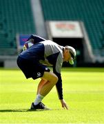 23 August 2019; Head coach Joe Schmidt checks the pitch during the Ireland Rugby captain's run at Twickenham Stadium in London, England. Photo by Ramsey Cardy/Sportsfile