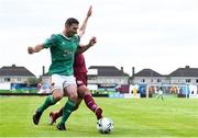 23 August 2019; Mark O'Sullivan of Cork City in action against Maurice Nugent of Galway United during the Extra.ie FAI Cup Second Round match between Galway United and Cork City at Eamonn Deacy Park in Galway. Photo by Eóin Noonan/Sportsfile