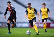 23 August 2019; Dean Byrne of Longford Town in action against Daniel Mandroiu of Bohemians during the Extra.ie FAI Cup Second Round match between Bohemians and Longford Town at Dalymount Park in Dublin. Photo by Piaras Ó Mídheach/Sportsfile