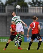 23 August 2019; Ronan Finn of Shamrock Rovers in action against Jake Hyland of Drogheda United during the Extra.ie FAI Cup Second Round match between Shamrock Rovers and Drogheda United at Tallaght Stadium in Dublin. Photo by Seb Daly/Sportsfile