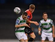 23 August 2019; Jack Byrne of Shamrock Rovers in action against Jamie Hollywood of Drogheda United during the Extra.ie FAI Cup Second Round match between Shamrock Rovers and Drogheda United at Tallaght Stadium in Dublin. Photo by Seb Daly/Sportsfile