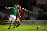 23 August 2019; Conor Melody of Galway United in action against Conor McCarthy of Cork City during the Extra.ie FAI Cup Second Round match between Galway United and Cork City at Eamonn Deacy Park in Galway. Photo by Eóin Noonan/Sportsfile