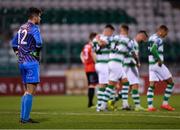 23 August 2019; Luca Gratzer of Drogheda United reacts after conceding a second goal during the Extra.ie FAI Cup Second Round match between Shamrock Rovers and Drogheda United at Tallaght Stadium in Dublin. Photo by Seb Daly/Sportsfile
