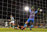 23 August 2019; Sean Kavanagh of Shamrock Rovers shoots to score his side's fourth goal during the Extra.ie FAI Cup Second Round match between Shamrock Rovers and Drogheda United at Tallaght Stadium in Dublin. Photo by Seb Daly/Sportsfile