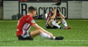 23 August 2019; A dejected Ciaron Harkin of Derry City after the Extra.ie FAI Cup Second Round match between Derry City and Dundalk at Ryan McBride Brandywell Stadium in Derry. Photo by Oliver McVeigh/Sportsfile