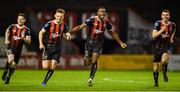 23 August 2019; Bohemians players celebrate after the penalty shoot-out in the Extra.ie FAI Cup Second Round match between Bohemians and Longford Town at Dalymount Park in Dublin. Photo by Piaras Ó Mídheach/Sportsfile