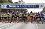24 August 2019; A general view of the start of the KBC & Dublin Marathon Race Series, where, over 5,200 runners are taking part in the Frank Duffy 10 Mile, part of the KBC Dublin Race Series 2019 at Phoenix Park in Dublin. Photo by Sam Barnes/Sportsfile