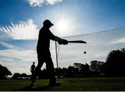24 August 2019; James Hall of Waringstown CC warms-up prior to the Clear Currency Irish Senior Cup Final match between Waringstown CC and Pembroke CC at The Hills Cricket Club in Skerries, Dublin. Photo by Seb Daly/Sportsfile