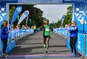 24 August 2019; Yared Derese of Carrick Aces A.C. crosses the line as male winner of the Frank Duffy 10 Mile, part of the KBC Dublin Race Series 2019 at Phoenix Park in Dublin. Photo by Sam Barnes/Sportsfile