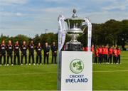 24 August 2019; A view of the trophy prior to the Clear Currency Irish Senior Cup Final match between Waringstown CC and Pembroke CC at The Hills Cricket Club in Skerries, Dublin. Photo by Seb Daly/Sportsfile