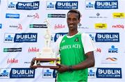 24 August 2019; Yared Derese of Carrick Aces A.C. with the Frank Duffy Memorial Trophy after winning the Men's race during the KBC & Dublin Marathon Race Series, where, over 5,200 runners took part in the Frank Duffy 10 Mile, part of the KBC Dublin Race Series 2019 at Phoenix Park in Dublin. Photo by Sam Barnes/Sportsfile