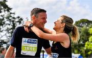 24 August 2019; Paul Whelan and Clodagh Moriarty celebrate after competing in the KBC & Dublin Marathon Race Series, where, over 5,200 runners took part in the Frank Duffy 10 Mile, part of the KBC Dublin Race Series 2019 at Phoenix Park in Dublin. Photo by Sam Barnes/Sportsfile