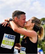 24 August 2019; Paul Whelan and Clodagh Moriarty celebrate after competing in the KBC & Dublin Marathon Race Series, where, over 5,200 runners took part in the Frank Duffy 10 Mile, part of the KBC Dublin Race Series 2019 at Phoenix Park in Dublin. Photo by Sam Barnes/Sportsfile