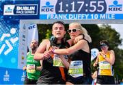 24 August 2019; Alan Monnelly and Laura Kernan of Clonliffe Harriers AC, Co. Dublin, celebrate after competing in the KBC & Dublin Marathon Race Series, where, over 5,200 runners took part in the Frank Duffy 10 Mile, part of the KBC Dublin Race Series 2019 at Phoenix Park in Dublin. Photo by Sam Barnes/Sportsfile