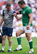 24 August 2019; Cian Healy of Ireland leaves the pitch with an injury during the Quilter International match between England and Ireland at Twickenham Stadium in London, England. Photo by Brendan Moran/Sportsfile