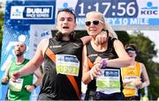 24 August 2019; Alan Monnelly and Laura Kernan of Clonliffe Harriers AC, Co. Dublin, celebrate after competing in the KBC & Dublin Marathon Race Series, where, over 5,200 runners took part in the Frank Duffy 10 Mile, part of the KBC Dublin Race Series 2019 at Phoenix Park in Dublin. Photo by Sam Barnes/Sportsfile