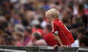 24 August 2019; A young Cork supporter during the Bord Gáis Energy GAA Hurling All-Ireland U20 Championship Final match between Cork and Tipperary at LIT Gaelic Grounds in Limerick. Photo by David Fitzgerald/Sportsfile