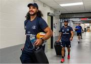 24 August 2019; James Lowe of Leinster arrives before a pre-season friendly match against Canada at Tim Hortons Field in Hamilton, Canada. Photo by Kevin Sousa/Sportsfile