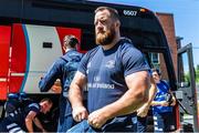 24 August 2019; Michael Bent of Leinster arrives before a pre-season friendly match against Canada at Tim Hortons Field in Hamilton, Canada. Photo by Kevin Sousa/Sportsfile