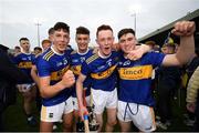 24 August 2019; Tipperary players, from left, Kian O'Kelly, Michael Purcell, Jerome Cahill and Darragh Woods celebrate following the Bord Gáis Energy GAA Hurling All-Ireland U20 Championship Final match between Cork and Tipperary at LIT Gaelic Grounds in Limerick. Photo by David Fitzgerald/Sportsfile