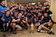 24 August 2019; Tipperary players celebrate with The James Nowlan Cup in the dressing room after the Bord Gáis Energy GAA Hurling All-Ireland U20 Championship Final match between Cork and Tipperary at LIT Gaelic Grounds in Limerick. Photo by Piaras Ó Mídheach/Sportsfile