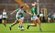 24 August 2019; Molly McGloin of Fermanagh in action against Caroline McCarthy of London during the TG4 All-Ireland Ladies Football Junior Championship Semi-Final match between Fermanagh and London at St Tiernach's Park in Clones, Monaghan. Photo by Ray McManus/Sportsfile