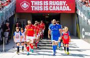 24 August 2019; Both teams walk out prior to the pre-season friendly match at Tim Hortons Field in Hamilton, Canada. Photo by Kevin Sousa/Sportsfile