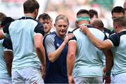 24 August 2019; Ireland head coach Joe Schmidt leaves the team huddle prior to the Quilter International match between England and Ireland at Twickenham Stadium in London, England. Photo by Brendan Moran/Sportsfile