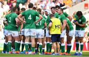 24 August 2019; Ireland captain Rory Best speaks to his players during the Quilter International match between England and Ireland at Twickenham Stadium in London, England. Photo by Brendan Moran/Sportsfile