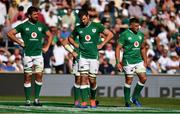 24 August 2019; Ireland players, from left, Jean Kleyn, Iain Henderson, and CJ Stander during the Quilter International match between England and Ireland at Twickenham Stadium in London, England. Photo by Brendan Moran/Sportsfile