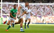 24 August 2019; Jonny May of England in action against Rob Kearney of Ireland during the Quilter International match between England and Ireland at Twickenham Stadium in London, England. Photo by Brendan Moran/Sportsfile
