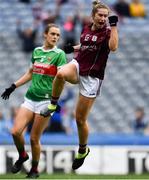 25 August 2019; Mairéad Seoighe of Galway celebrates after scoring her side's first goal during the TG4 All-Ireland Ladies Senior Football Championship Semi-Final match between Galway and Mayo at Croke Park in Dublin. Photo by Sam Barnes/Sportsfile