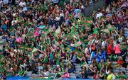 25 August 2019; Mayo fans cheer on their side during the TG4 All-Ireland Ladies Senior Football Championship Semi-Final match between Galway and Mayo at Croke Park in Dublin. Photo by Brendan Moran/Sportsfile