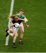 25 August 2019; Louise Ward of Galway in action against Aileen Gilroy of Mayo during the TG4 All-Ireland Ladies Senior Football Championship Semi-Final match between Galway and Mayo at Croke Park in Dublin. Photo by Eóin Noonan/Sportsfile