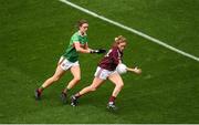 25 August 2019; Sarah Conneally of Galway in action against Ciara McManamon of Mayo during the TG4 All-Ireland Ladies Senior Football Championship Semi-Final match between Galway and Mayo at Croke Park in Dublin. Photo by Eóin Noonan/Sportsfile