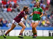 25 August 2019; Mairéad Seoighe of Galway after scoring her side's second goal during the TG4 All-Ireland Ladies Senior Football Championship Semi-Final match between Galway and Mayo at Croke Park in Dublin. Photo by Sam Barnes/Sportsfile