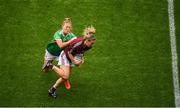 25 August 2019; Sinéad Burke of Galway is tackled by Sarah Rowe of Mayo during the TG4 All-Ireland Ladies Senior Football Championship Semi-Final match between Galway and Mayo at Croke Park in Dublin. Photo by Eóin Noonan/Sportsfile