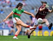 25 August 2019; Rachel Kearns of Mayo in action against Nicola Ward of Galway during the TG4 All-Ireland Ladies Senior Football Championship Semi-Final match between Galway and Mayo at Croke Park in Dublin. Photo by Brendan Moran/Sportsfile