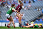 25 August 2019; Sinéad Burke of Galway is tackled by Aileen Gilroy of Mayo during the TG4 All-Ireland Ladies Senior Football Championship Semi-Final match between Galway and Mayo at Croke Park in Dublin. Photo by Brendan Moran/Sportsfile