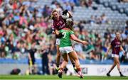 25 August 2019; Mairéad Seoighe of Galway in action against Sinéad Cafferky of Mayo during the TG4 All-Ireland Ladies Senior Football Championship Semi-Final match between Galway and Mayo at Croke Park in Dublin. Photo by Sam Barnes/Sportsfile