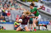 25 August 2019; Megan Glynn of Galway in action against Kathryn Sullivan of Mayo during the TG4 All-Ireland Ladies Senior Football Championship Semi-Final match between Galway and Mayo at Croke Park in Dublin. Photo by Sam Barnes/Sportsfile