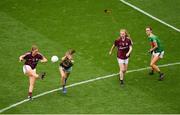 25 August 2019; Sarah Conneally of Galway in action against Ciara Whyte of Mayo during the TG4 All-Ireland Ladies Senior Football Championship Semi-Final match between Galway and Mayo at Croke Park in Dublin. Photo by Eóin Noonan/Sportsfile