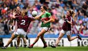 25 August 2019; Niamh Kelly of Mayo in action against Sinéad Burke of Galway, left, during the TG4 All-Ireland Ladies Senior Football Championship Semi-Final match between Galway and Mayo at Croke Park in Dublin. Photo by Sam Barnes/Sportsfile