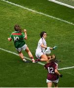 25 August 2019; Sinéad Cafferky of Mayo has a shot on goal saved by Lisa Murphy of Galway during the TG4 All-Ireland Ladies Senior Football Championship Semi-Final match between Galway and Mayo at Croke Park in Dublin. Photo by Eóin Noonan/Sportsfile